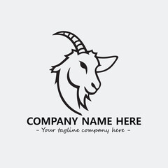 Head of goat illustration black and white for logo company vector image
