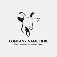 Head of goat illustration black and white for logo company vector image
