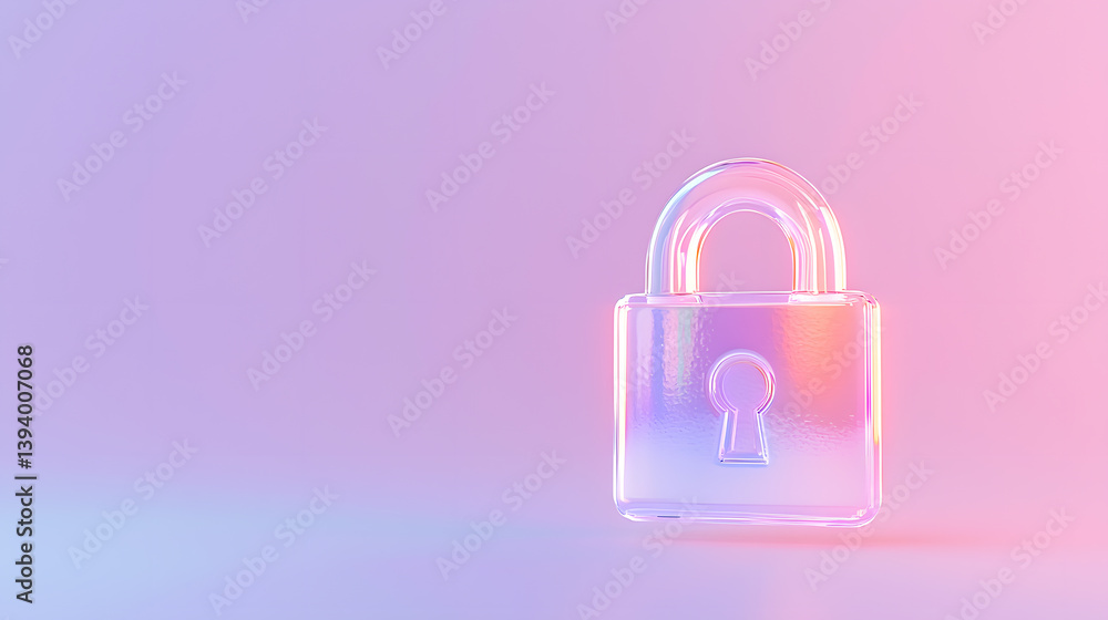 Poster digital lock symbolizing security and privacy in technology abstract background iconic representatio