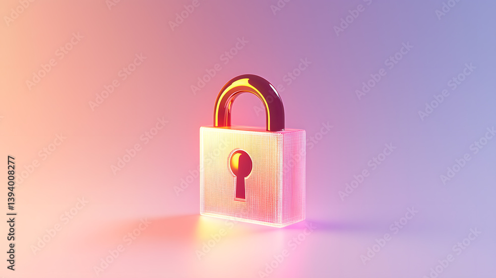 Aufkleber digital security innovations floating lock icon symbolizing cyber protection virtual space graphic d