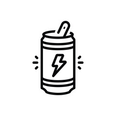 Black line icon for energy drink