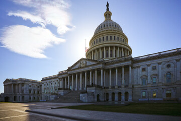 Congress and Capitol. Independence Day in USA. Capitol is freedom and justice in America. The dome...