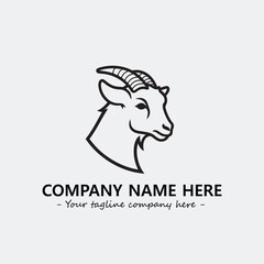 Head of goat illustration black and white for logo company vector image
