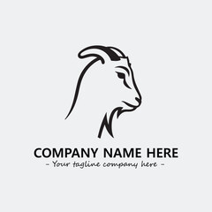 Head of goat illustration black and white for logo company vector image
