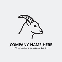 Head of goat illustration black and white for logo company vector image
