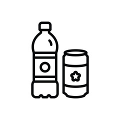 Black line icon for cold drink