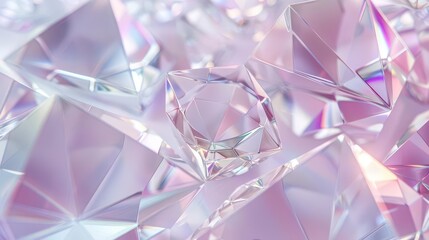 A close-up view of sparkling, multifaceted diamonds reflecting light.