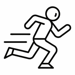 Run faster outline icon on white background