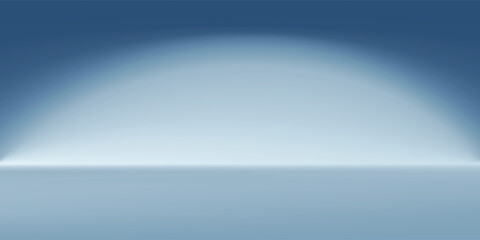 Blue white gradient abstract pattern studio background Light gives luxurious shine. Walls and floor of room sparkling art, flat metal, with deep curves and dimensions. cool tone, feeling of water