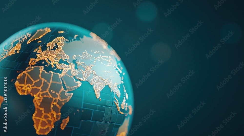 Poster a globe with time zones marked and highlighted,different time zones