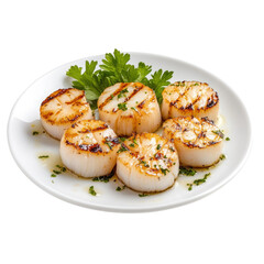 Grilled Scallops Delight on transparent background