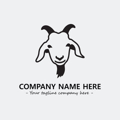 Head of goat illustration black and white for logo company vector image
