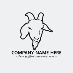 Head of goat illustration black and white for logo company vector image
