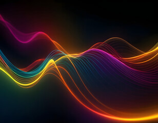 Fototapeta premium Abstract colorful wave of musical sounds. 3D rendering. abstract wave background.