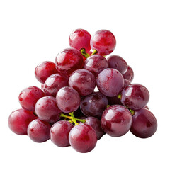Glossy Red Grapes on transparent background