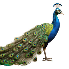 Stunning Male Peacock on transparent background