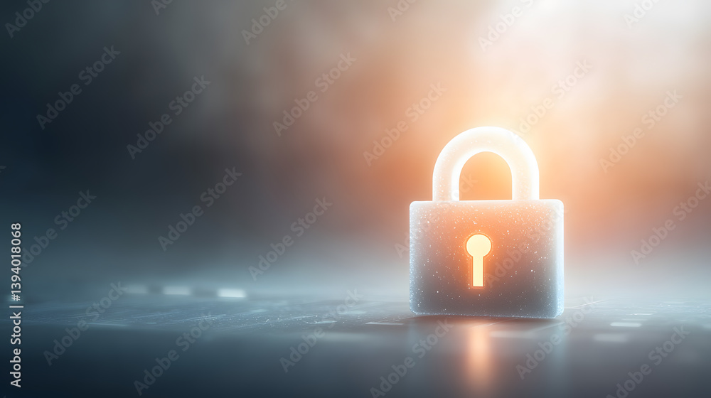 Poster secure digital lock visualization abstract concept on cybersecurity modern environment high-resoluti