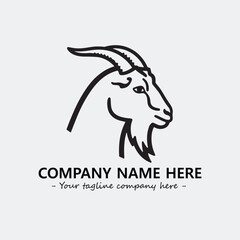 Head of goat illustration black and white for logo company vector image
