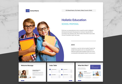 Purple And Blue School Profile