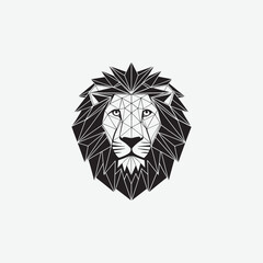 Geometric Lion Vector Silhouette Bold Abstract Animal Design
