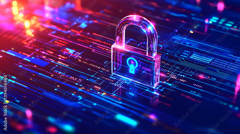 Poster digital security visualization virtual environment graphic design futuristic aesthetic tech concept