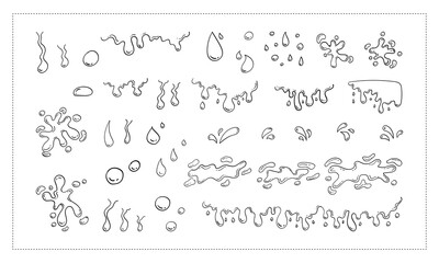 Hand drawn water drop illustration in doodle style