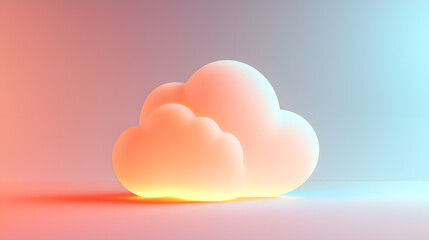 Soft cloud icon visualization digital art abstract environment high-resolution aesthetic creative concept