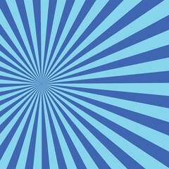 Blue sunburst background. Abstract texture with starburst. Blue sun rays background. Bright beams pattern.