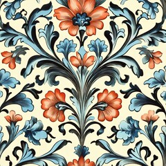 An intricate vintage fabric pattern
