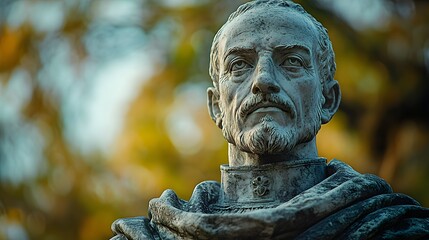 Close-up detail of Juan Santamaria statue at Costa Rica&rsquo;s national monument, representing patriotism, historical heritage, architectural respect and national pride in travel context
