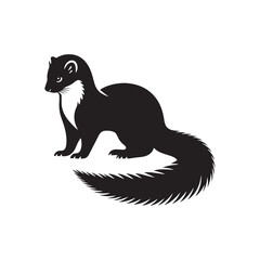 Minimalist Ermine Silhouette - Ermine Vector - Illustration of Ermine - Design of Ermine.