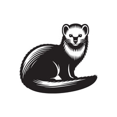 Minimalist Ermine Silhouette - Ermine Vector - Illustration of Ermine - Design of Ermine.