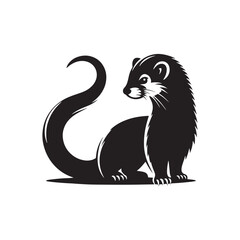 Minimalist Ermine Silhouette - Ermine Vector - Illustration of Ermine - Design of Ermine.