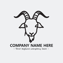 Head of goat illustration black and white for logo company vector image
