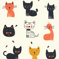 Animals minimalist fabric pattern
