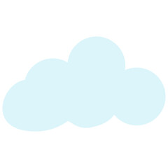 Obraz premium Flat vector illustration of a soft blue cloud shape. Perfect for weather icons, children’s books, backgrounds, digital apps, or nature-themed projects.