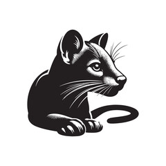 Fossa Vector - Minimalist Fossa Silhouette - Fossa Illustration - Fossa Design.