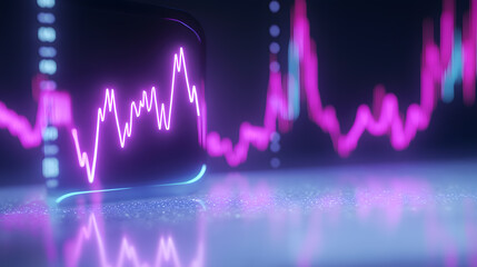 Dynamic crypto trading chart visualization digital space photorealistic graphic futuristic environment close-up view financial concepts