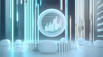 Crypto trading chart visualization digital trading environment infographic style futuristic concept