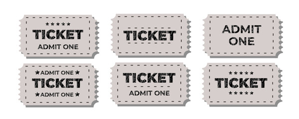 Obraz premium Vintage ticket collection showcasing various styles and designs from a bygone era