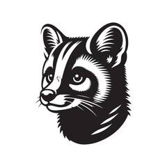 Genet Silhouette - Minimalist Genet Vector - Illustration of Genet - Design of Genet.