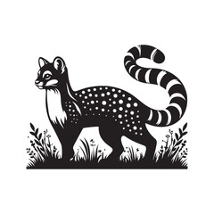 Genet Silhouette - Minimalist Genet Vector - Illustration of Genet - Design of Genet.
