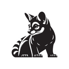 Genet Silhouette - Minimalist Genet Vector - Illustration of Genet - Design of Genet.