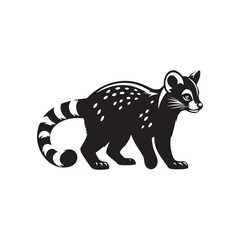 Genet Silhouette - Minimalist Genet Vector - Illustration of Genet - Design of Genet.