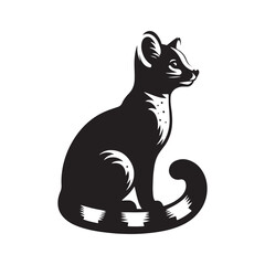 Genet Silhouette - Minimalist Genet Vector - Illustration of Genet - Design of Genet.