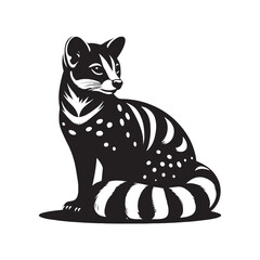 Genet Silhouette - Minimalist Genet Vector - Illustration of Genet - Design of Genet.