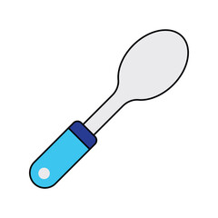 spoon lineal color line icon with white background vector stock illustration