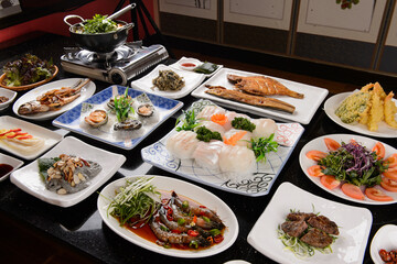 Japanese set meal with sashimi
