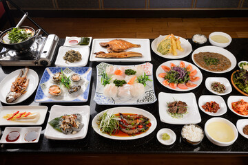 Japanese set meal with sashimi
