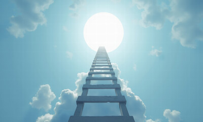 Ladder to Heaven, Sun, Clouds, Hope, Dream - Spiritual imagery